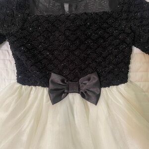 Elegant Black and Cream Kids Dress